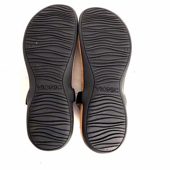 Vionic Brea Black Suede Leather Toe Post Slingback Sandal Womens Size 10 - Picture 7 of 10